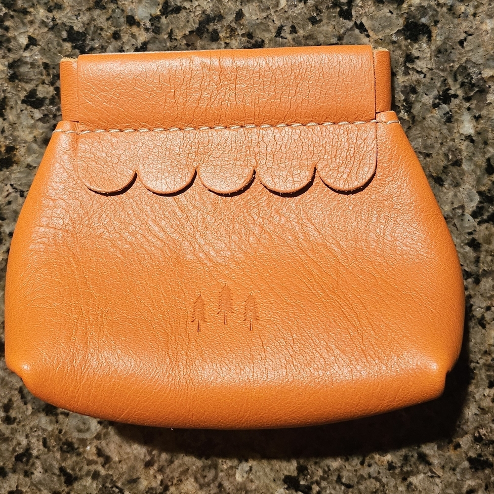 Orange Leather Coin Purse